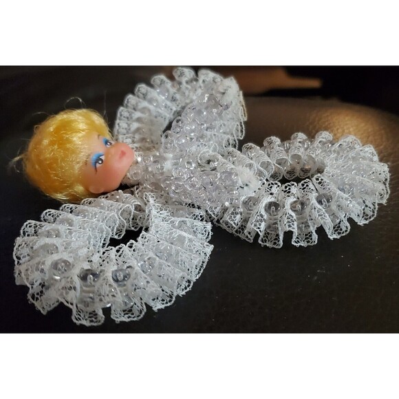 Vintage Handmade Beaded Pixie Angel Christmas Ornament 1960s 1970s 5" - Picture 4 of 7